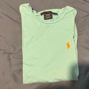 Polo by Ralph Lauren Light Blue Tee with Orange Logo